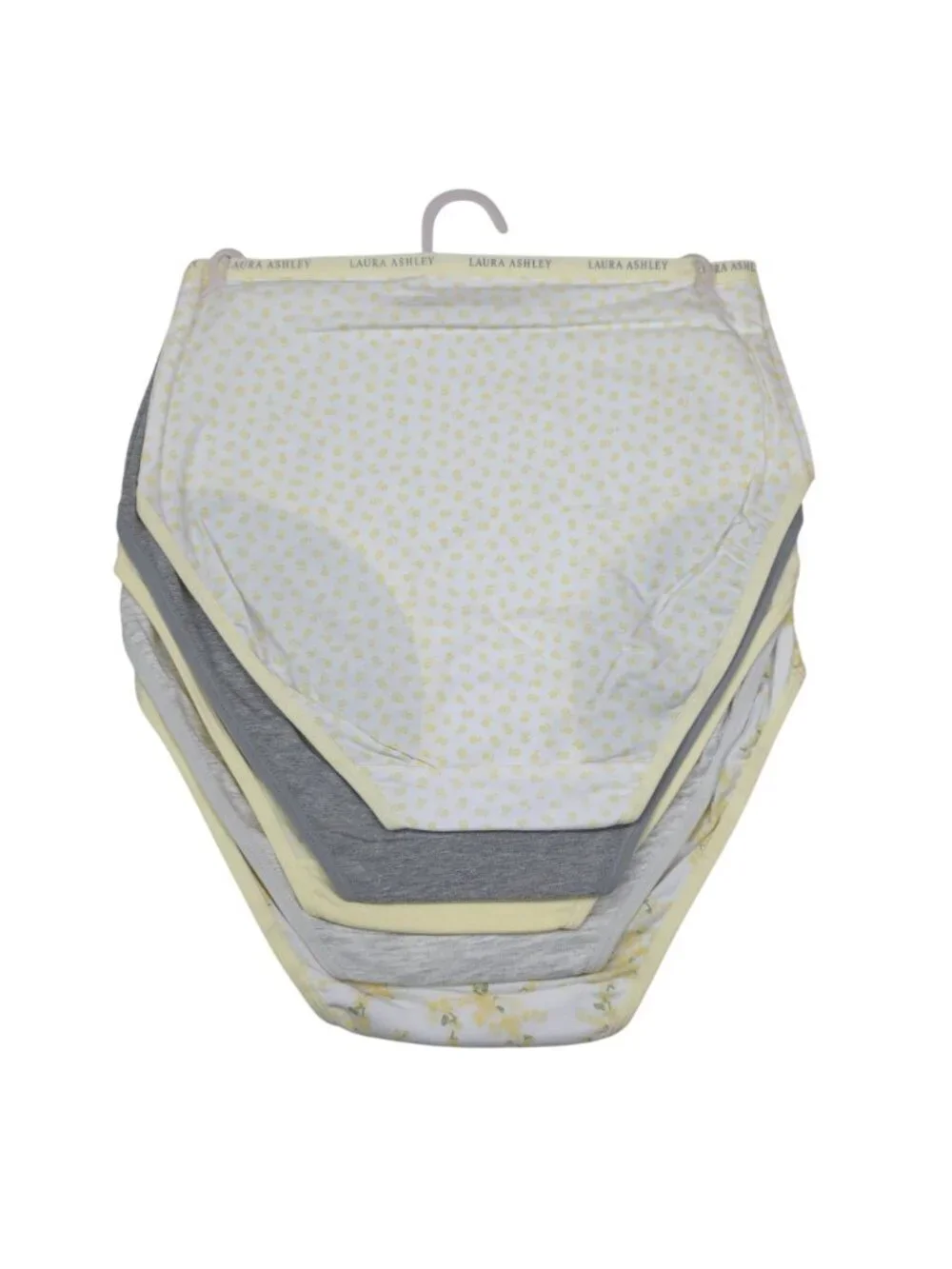 Laura Ashley Womens 5-Pack Tag-Free Medium Panties Briefs Cotton Spandex Yellow